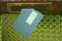 blauwe envelop